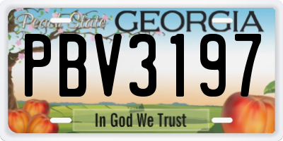 GA license plate PBV3197