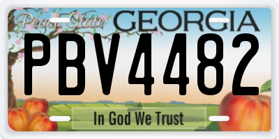 GA license plate PBV4482