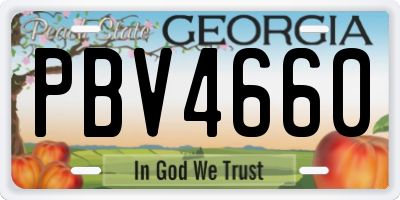 GA license plate PBV4660