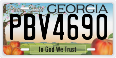 GA license plate PBV4690