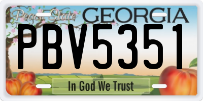 GA license plate PBV5351