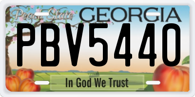 GA license plate PBV5440