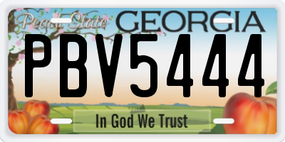 GA license plate PBV5444