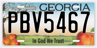 GA license plate PBV5467