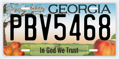 GA license plate PBV5468