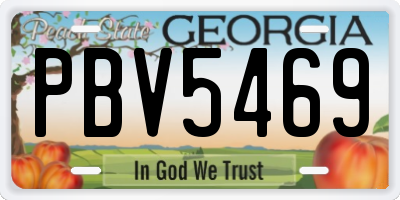 GA license plate PBV5469
