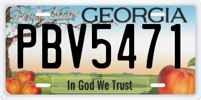 GA license plate PBV5471