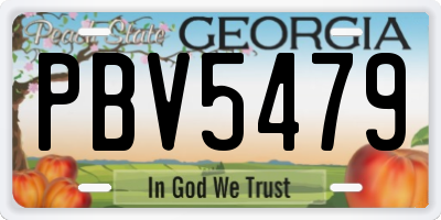 GA license plate PBV5479