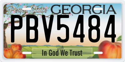GA license plate PBV5484