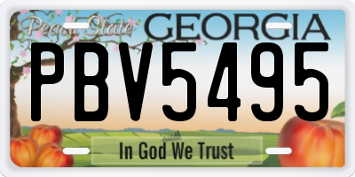 GA license plate PBV5495