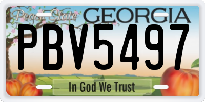 GA license plate PBV5497