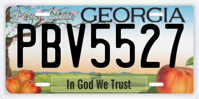 GA license plate PBV5527