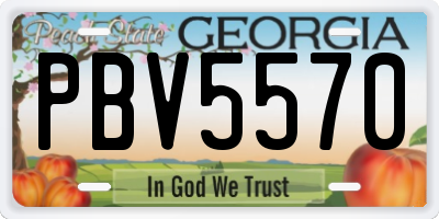 GA license plate PBV5570