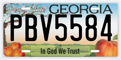 GA license plate PBV5584