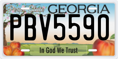GA license plate PBV5590