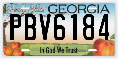 GA license plate PBV6184