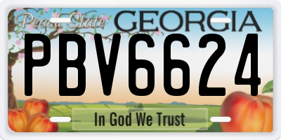 GA license plate PBV6624