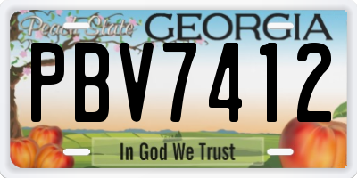 GA license plate PBV7412