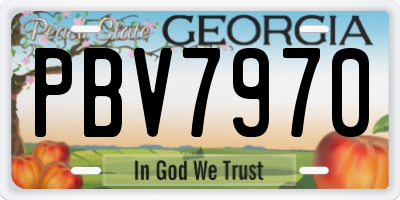 GA license plate PBV7970