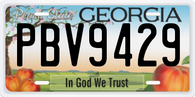GA license plate PBV9429