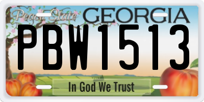 GA license plate PBW1513