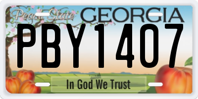 GA license plate PBY1407