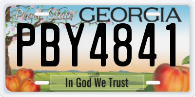 GA license plate PBY4841