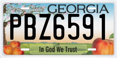 GA license plate PBZ6591