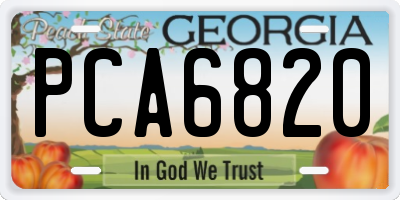 GA license plate PCA6820