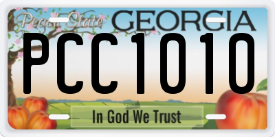 GA license plate PCC1010