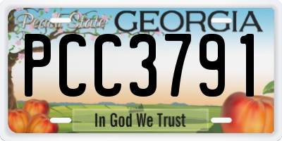 GA license plate PCC3791