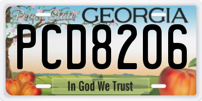 GA license plate PCD8206