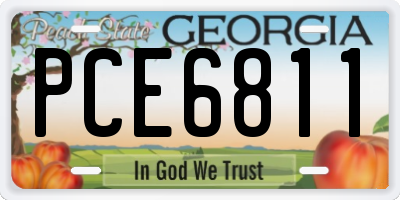 GA license plate PCE6811
