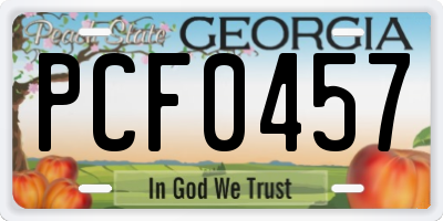 GA license plate PCF0457