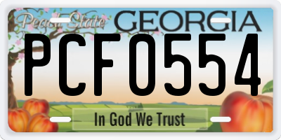 GA license plate PCF0554