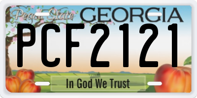 GA license plate PCF2121