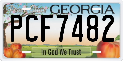 GA license plate PCF7482