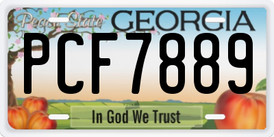 GA license plate PCF7889