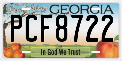GA license plate PCF8722