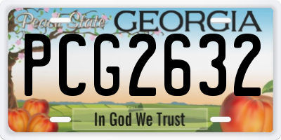 GA license plate PCG2632
