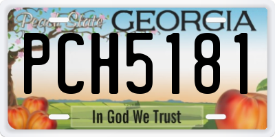 GA license plate PCH5181