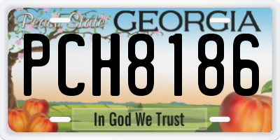 GA license plate PCH8186