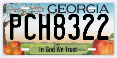 GA license plate PCH8322