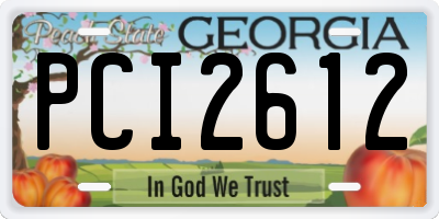 GA license plate PCI2612