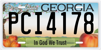 GA license plate PCI4178