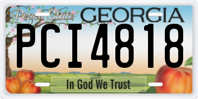 GA license plate PCI4818