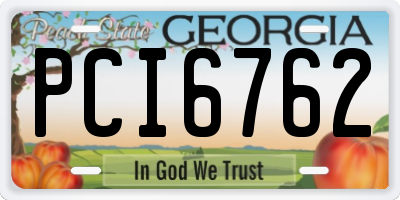 GA license plate PCI6762