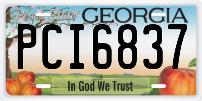 GA license plate PCI6837