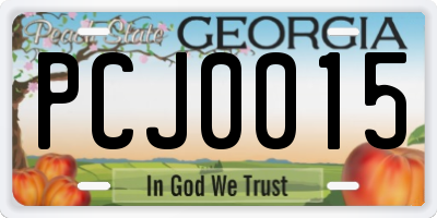 GA license plate PCJ0015