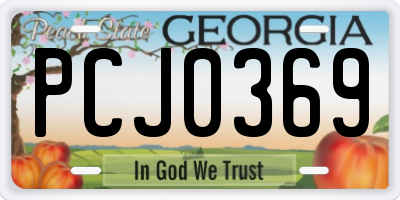 GA license plate PCJ0369